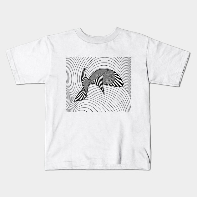 Whale OpArt Kids T-Shirt by 2HivelysArt